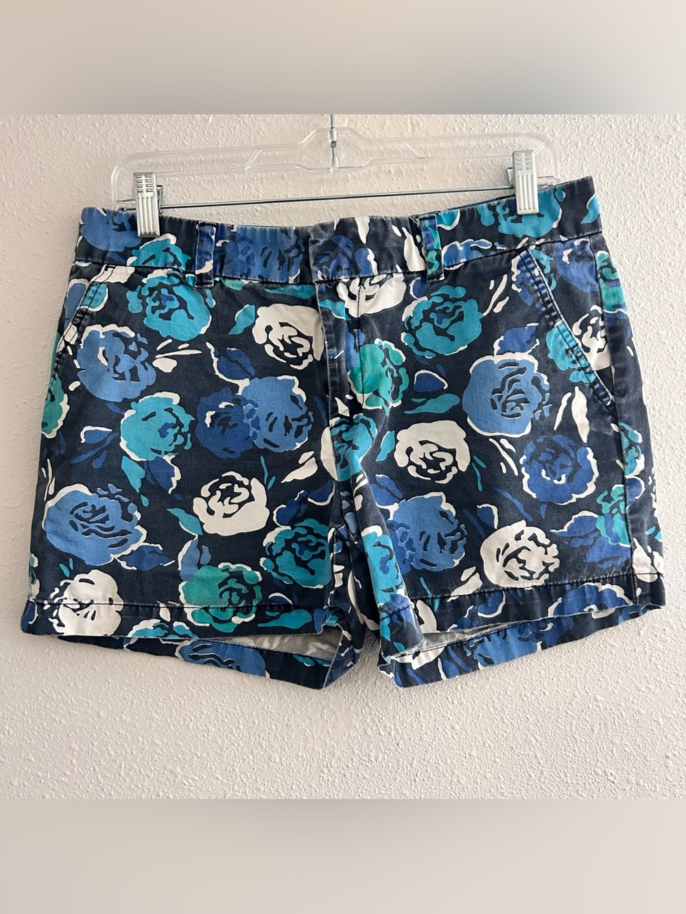 Tommy Hilfiger Navy Floral Print Cotton Shorts